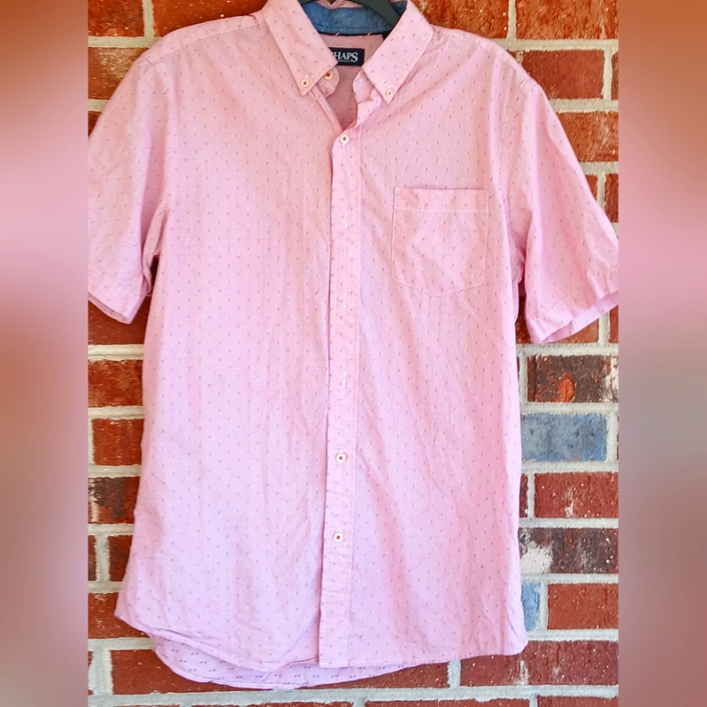 Chaps Men's Pink Short Sleeve Shirt